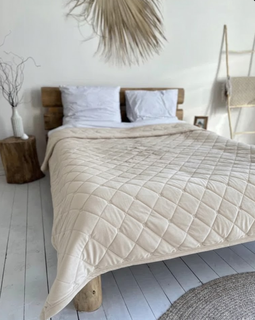 Покрывало стеганое Шанель велюр-котон 2,2х2,40 м Пудровый (2903377581) Покрывало стеганое Шанель велюр-котон 2,2х2,40 м Пудровый (2903377581)