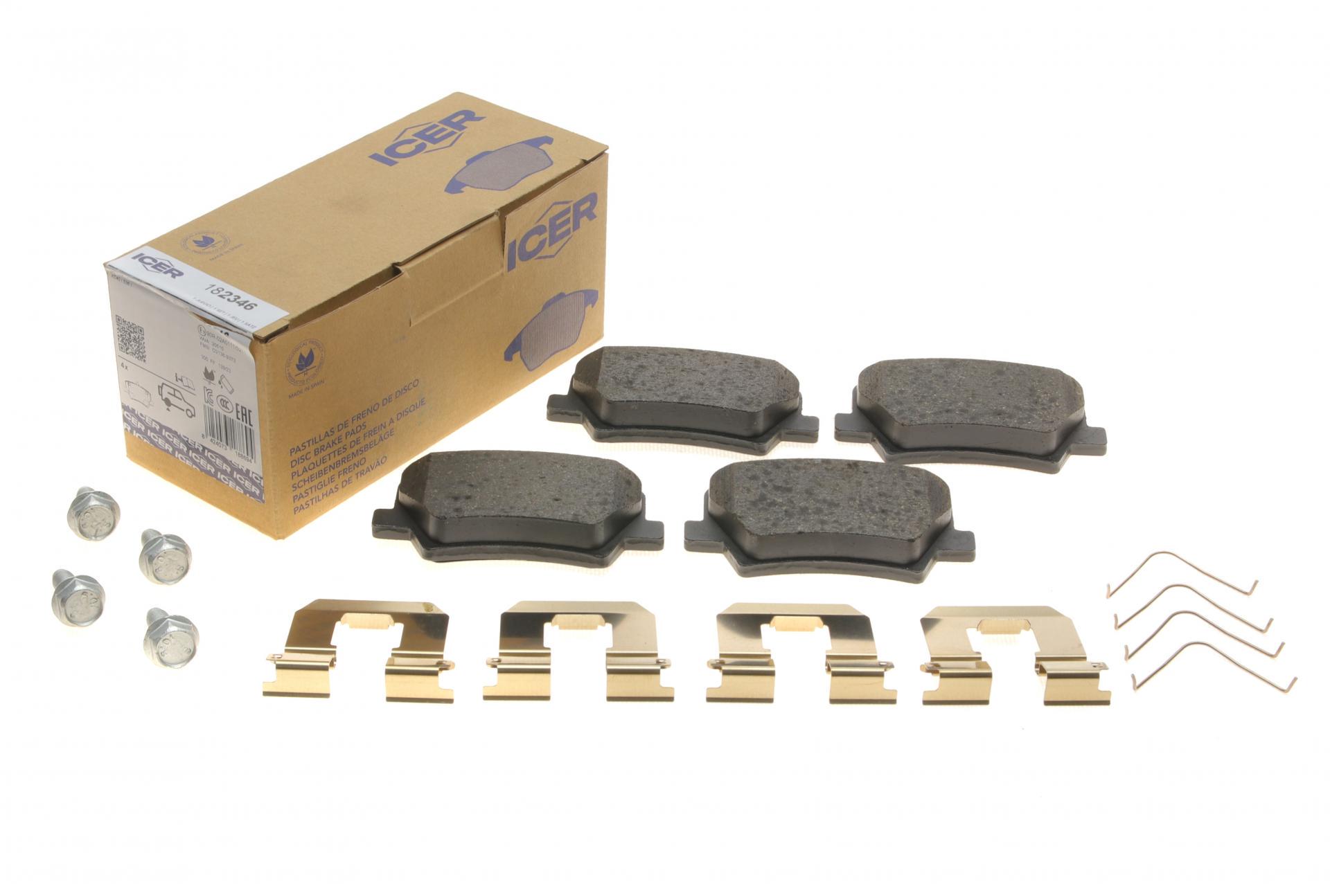 Колодки тормозные задние ICER для Volvo XC40 17- (182346)