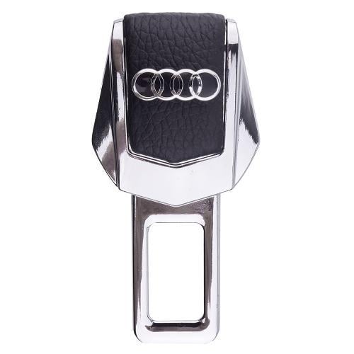 Заглушка ремня безопасности AUDI металлическая с кожей 1 шт. Хром