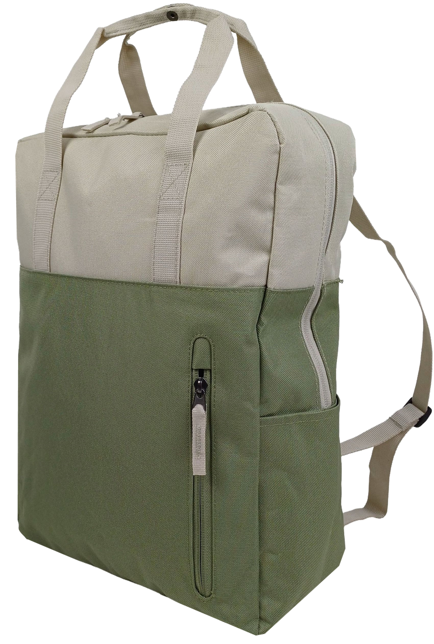 Сумка-рюкзак Live in style 2в1 трансформер 27 л Бежевый с оливковым