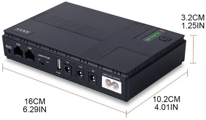 Источник бесперебойного питания для роутера 5V/9V/12V/UPS DC1018P 12000мАч/36W (21725072) - фото 6