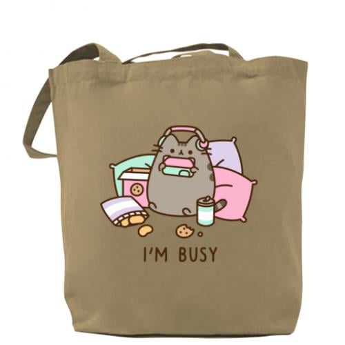 Шопер Pusheen "I'm Busy" 37х41 см Капучино (13422422-51-184714) - фото 1