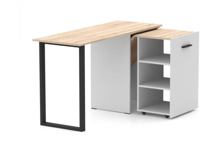 Стол-трансформер Knap Knap Hobana-Jumbo 135х50х77 см Белый/Дуб сонома - фото 3 Стол-трансформер Knap Knap Hobana-Jumbo 135х50х77 см Белый/Дуб сонома - фото 3