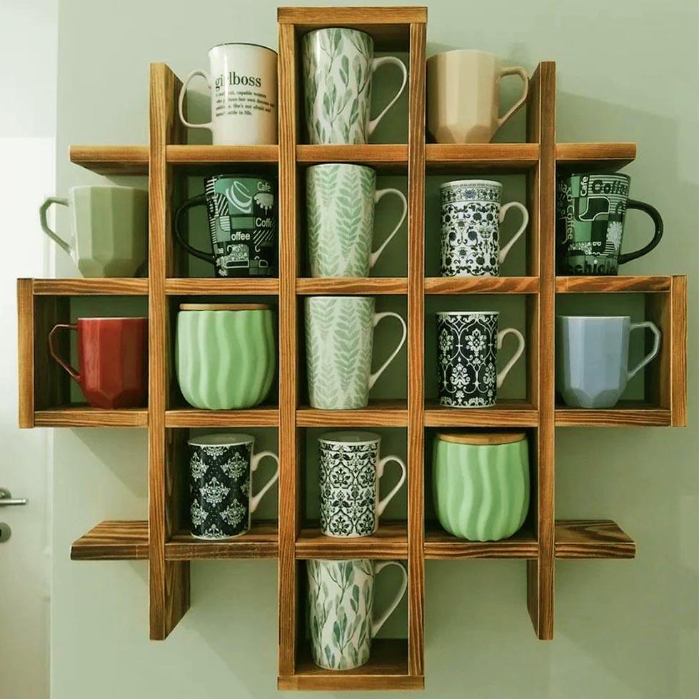 Полка для кружек из дерева Бавра Трюфель (СДК-002228)