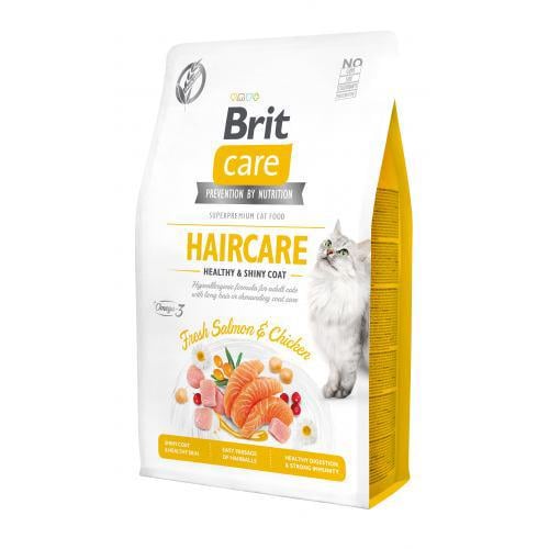 Корм сухий Brit Care Cat GF Haircare Healthy & Shiny Coat Лосось та курка 2 кг