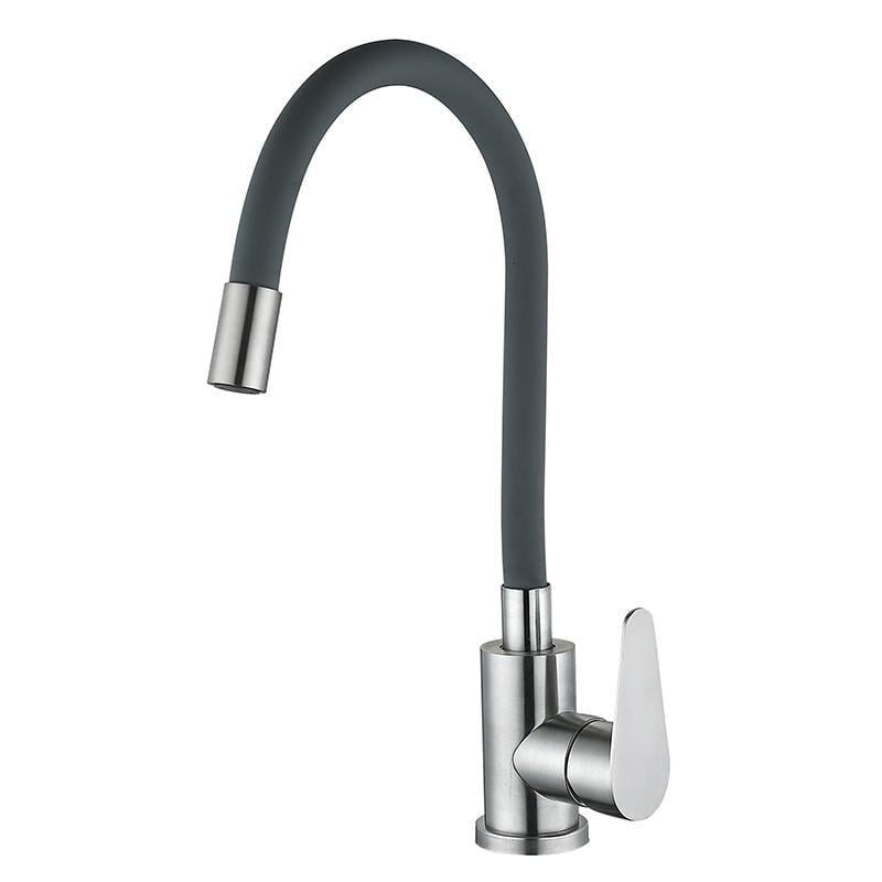 Смеситель кухонный Zerix FOX-011 Reflector на 2 воды нержавеющая сталь Серый SUS304 (ZX4834)