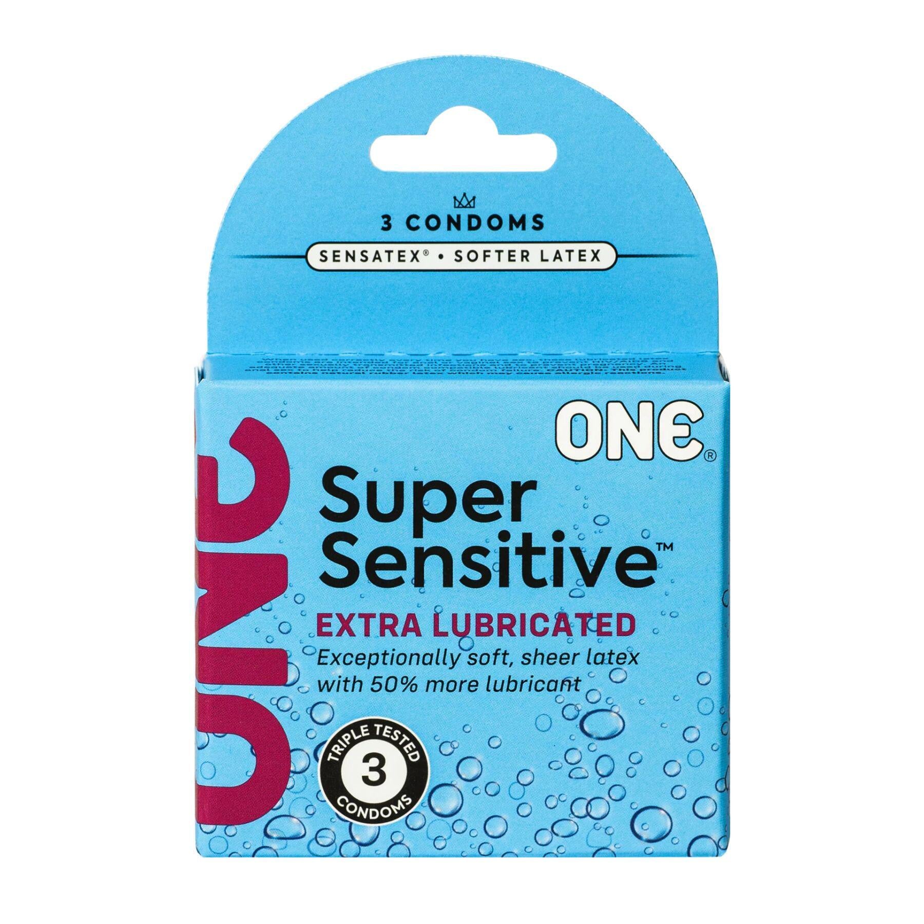 Презервативи ONE Super Sensitive гладенькі з додатковою змазкою 3 шт. (BLS0779)