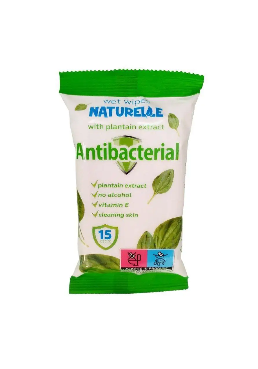 Вологі серветки Naturelle Antibacterial Подорожник 15 шт. (00-00000703) - фото 1