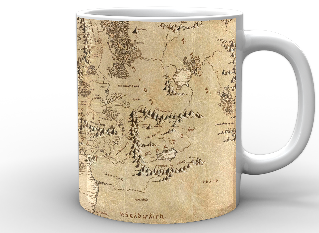 Чашка Gee! The Lord of the Rings Властелин колец карта средиземья LR.02.010 Белый