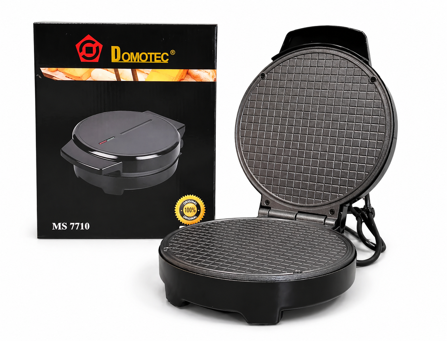 Вафельница Domotec MS-7710 электрическая 1000 Вт Черный (34203685)