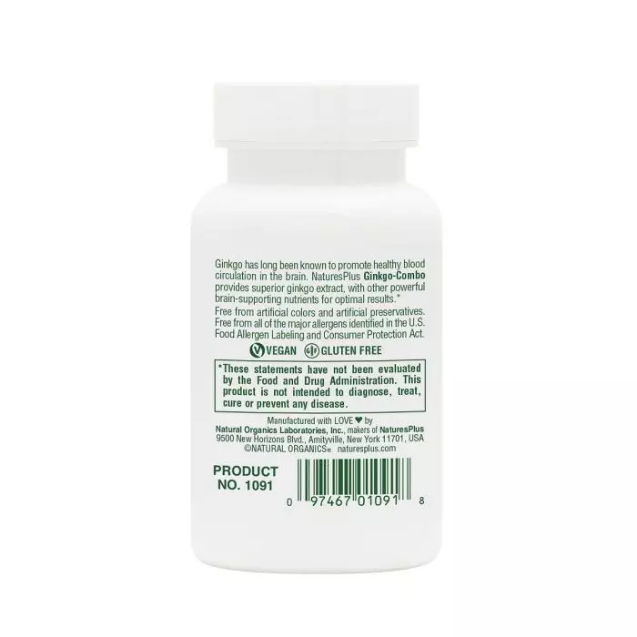 Комплекс Гинкго билоба Natures Plus Ginkgo Biloba Complex 60 вегетарианских капсул (NTP1091) - фото 3
