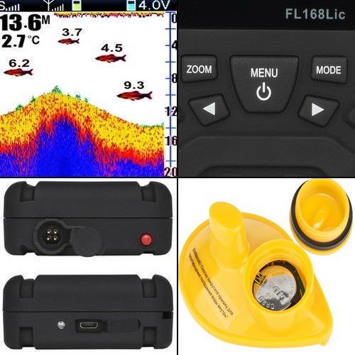 Ехолот для риболовлі Lucky FL168LI-CW бездротовий 1-о промінь огляд 90° локація 45 м колір - фото 5