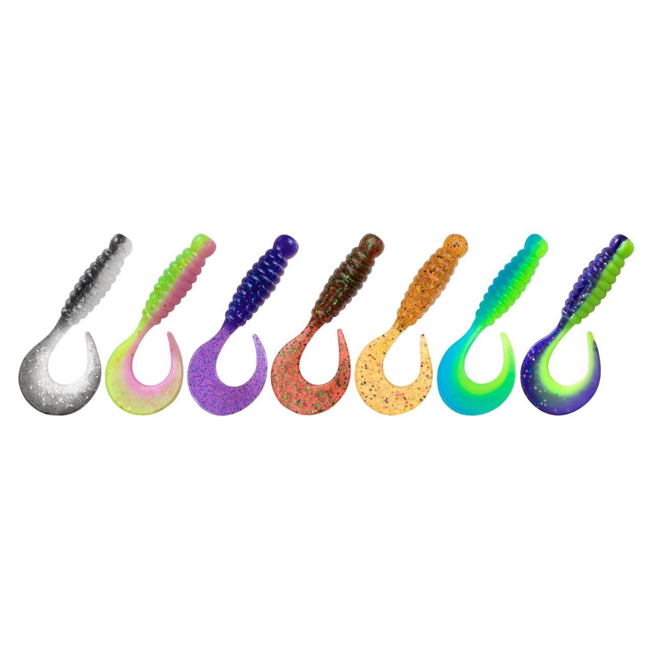 Набор силиконовых приманок твистер VA Curly Classic 2,2" 55 мм 7 шт. цвет М19