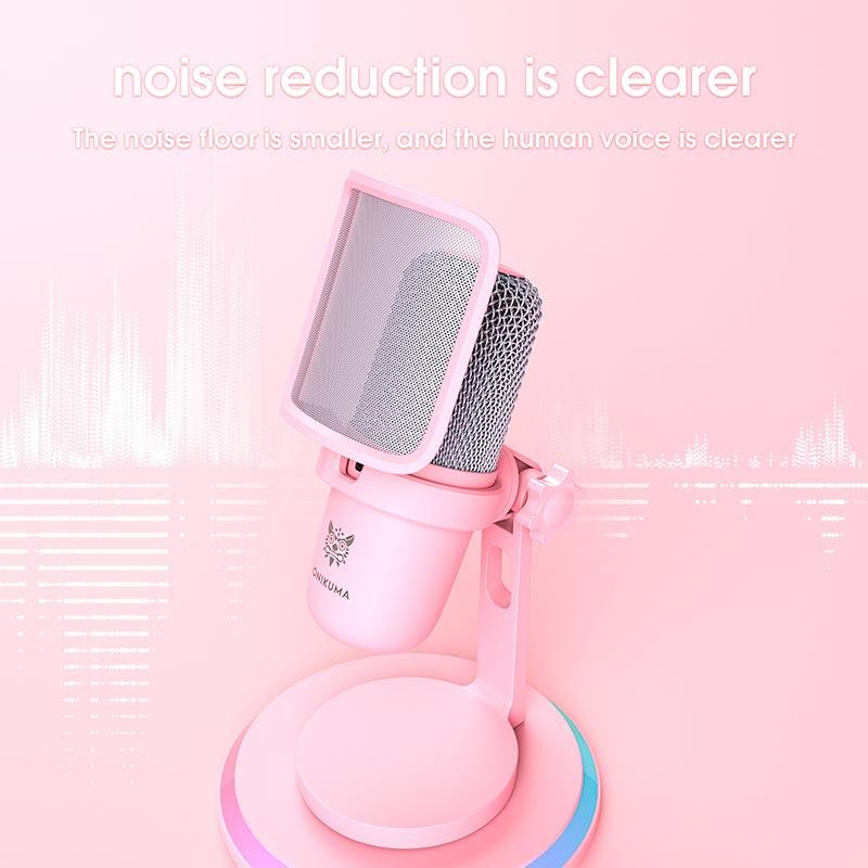 Микрофон для ПК для стриминга подкастов Onikuma USB Gaming Microphone M630 USB Pink (2592968407) - фото 4
