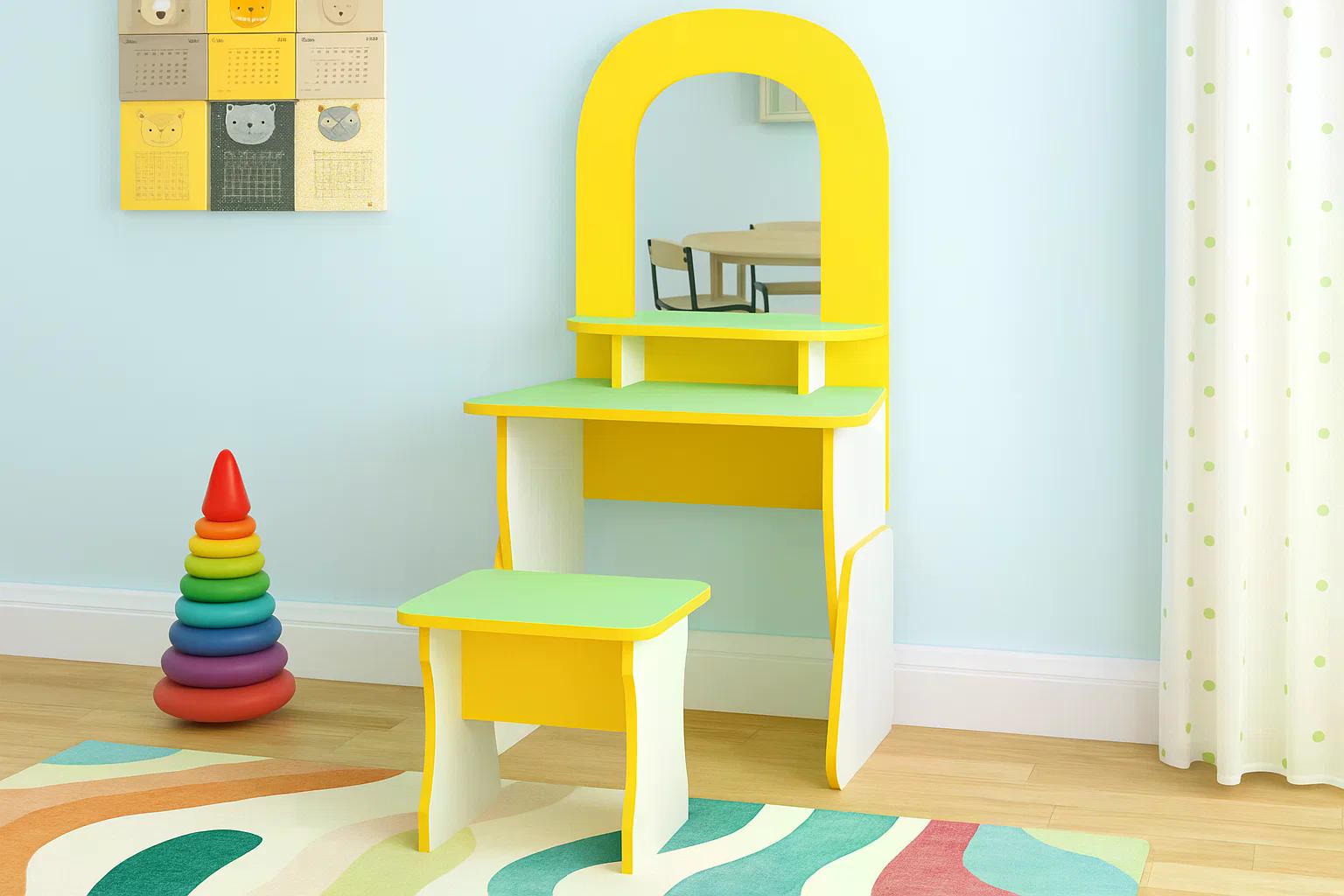 Дитяча ігрова стінка Перукарня Yellow/Lime - фото 2 Дитяча ігрова стінка Перукарня Yellow/Lime - фото 2