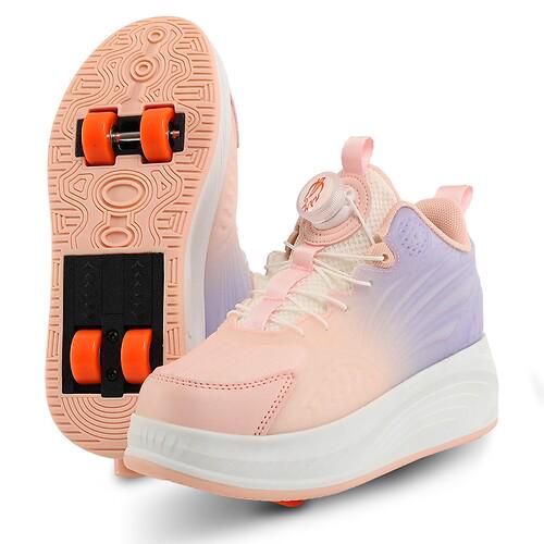 Кроссовки роликовые на четырех колесах Huoleguo OB-6398 р. 36 Розовый/Белый (33093108)