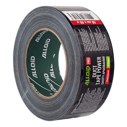 Скотч армований Alloid Pro посилений 48 мм x 40 м 200 мкм Чорний Скотч армований Alloid Pro посилений 48 мм x 40 м 200 мкм Чорний