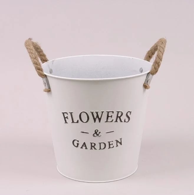 Кашпо металлическое с ручками Flora Flowers & Garden (37791)