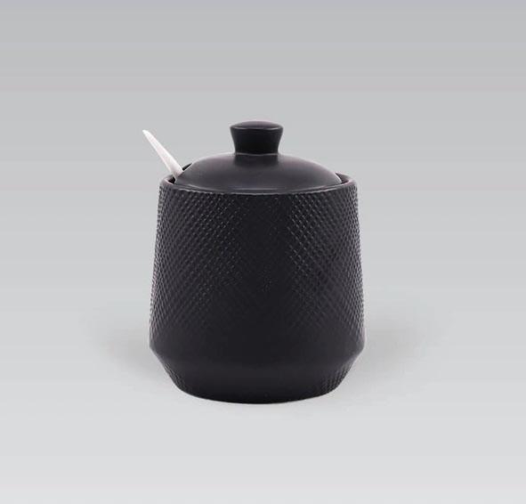 Сахарница с ложкой Maestro MR-20001-09 керамическая 300 мл Черный (2107730831) - фото 4