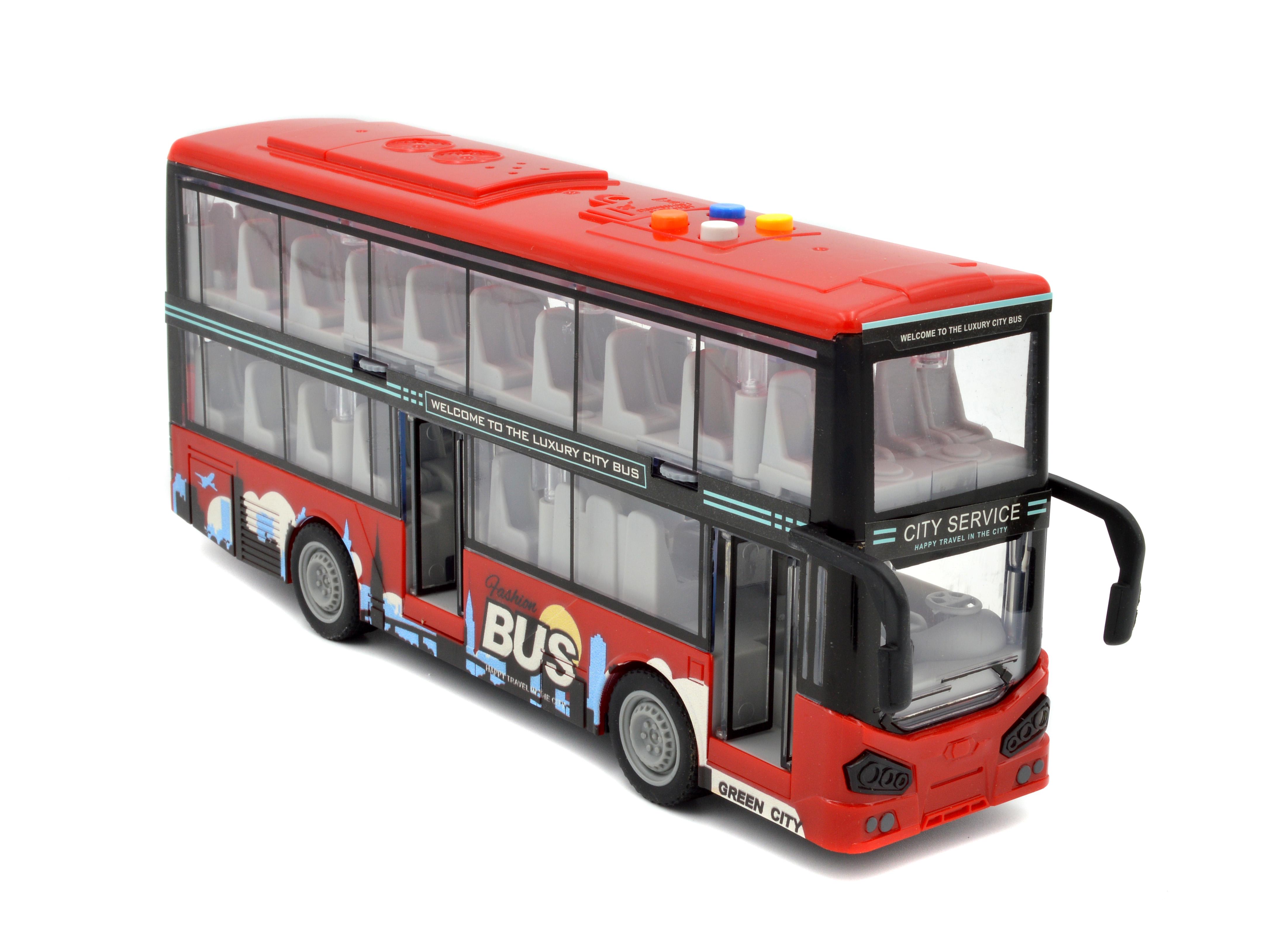 Автобус игрушечный JS123B двухэтажная инерция/звук/свет/открывающаяся дверь (JS123B) - фото 6 Автобус игрушечный JS123B двухэтажная инерция/звук/свет/открывающаяся дверь (JS123B) - фото 6