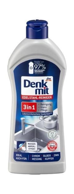 Засіб для чищення нержавіючих та хромованих поверхонь Denkmit Edelstahl-Reiniger 3в1 300 мл