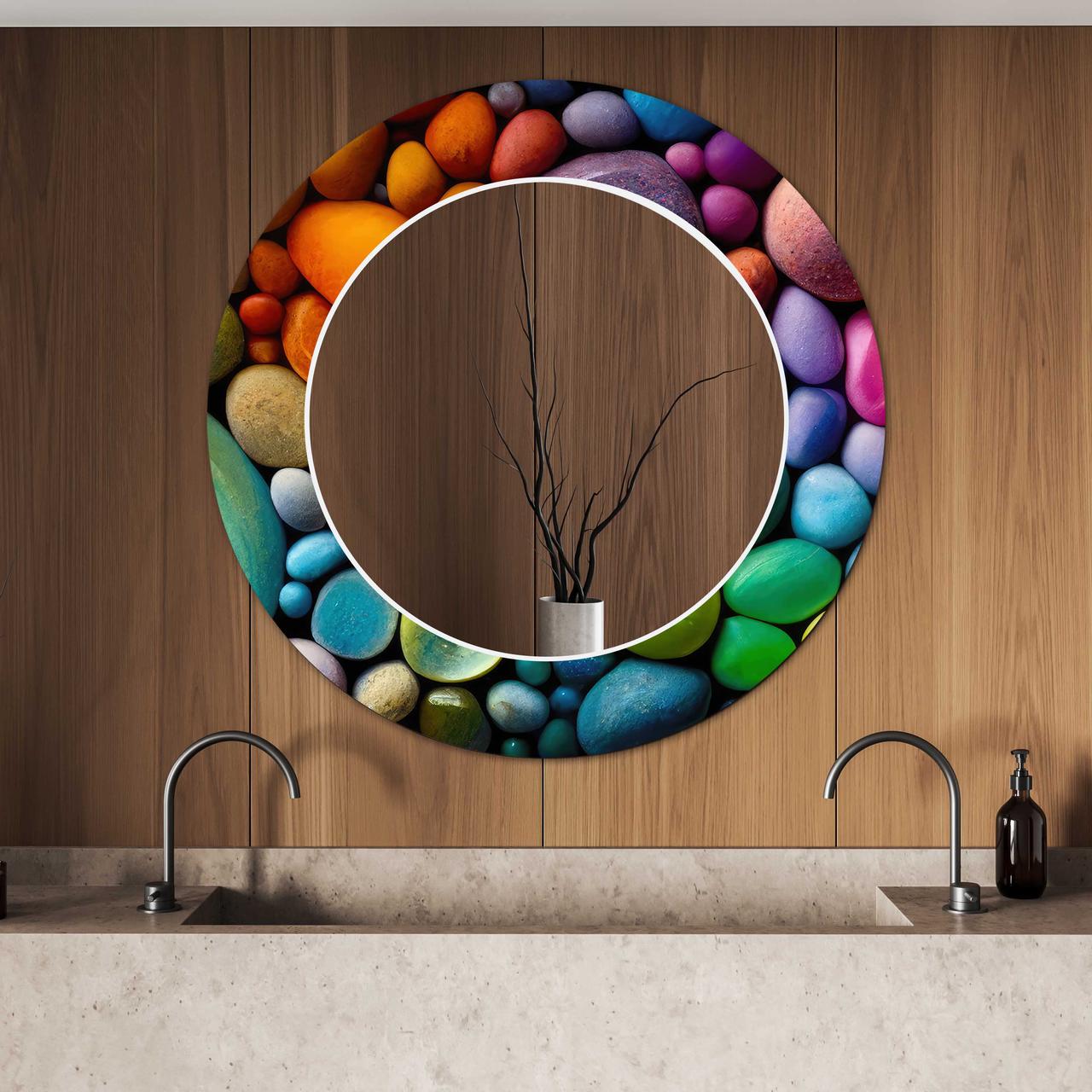 Зеркало на стену NovellaPrint с рисунком камней круглое 70 см (2011.3) Зеркало на стену NovellaPrint с рисунком камней круглое 70 см (2011.3)