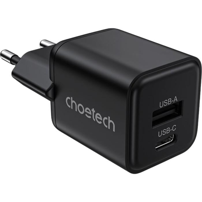 Зарядное устройство для Choetech PD5012-EU-BK 30W USB-C/USB-A PD 3.0 QC 3.0 PPS Black (657721)