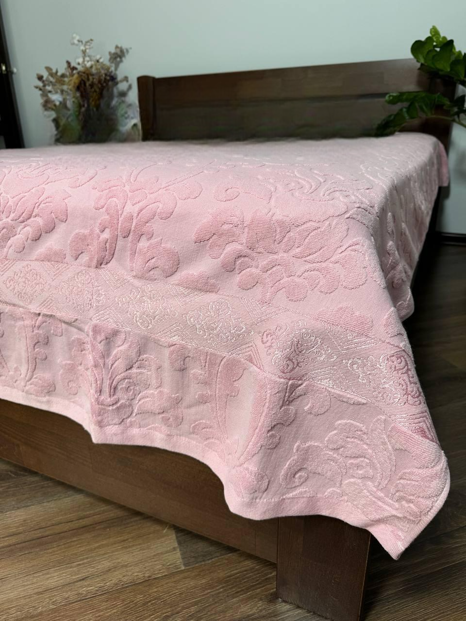 Простынь махровая евро 200х230 см Розовый (П4К-А-mahra-002/2-01)