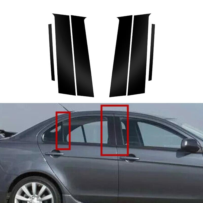 Накладки на стійки дверей Mitsubishi Lancer X 6 шт. Чорний глянець (27985619) - фото 2 Накладки на стійки дверей Mitsubishi Lancer X 6 шт. Чорний глянець (27985619) - фото 2