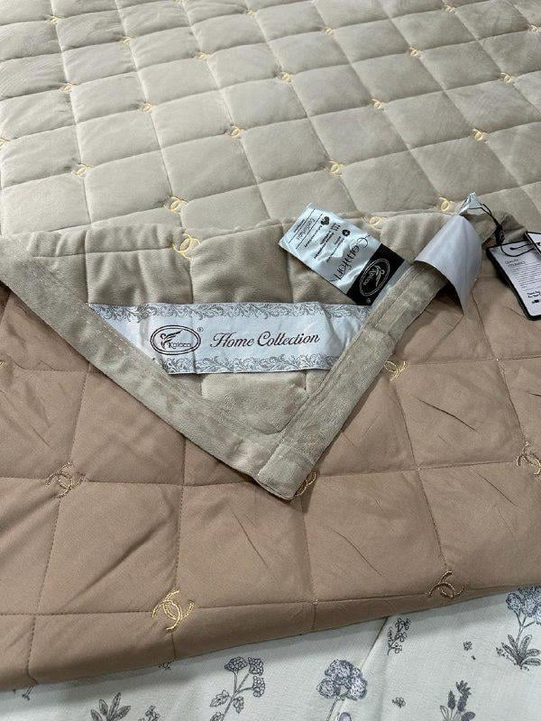 Покривало на ліжко велюрове євро 220x240 см Бежевий (28821663) - фото 3 Покривало на ліжко велюрове євро 220x240 см Бежевий (28821663) - фото 3