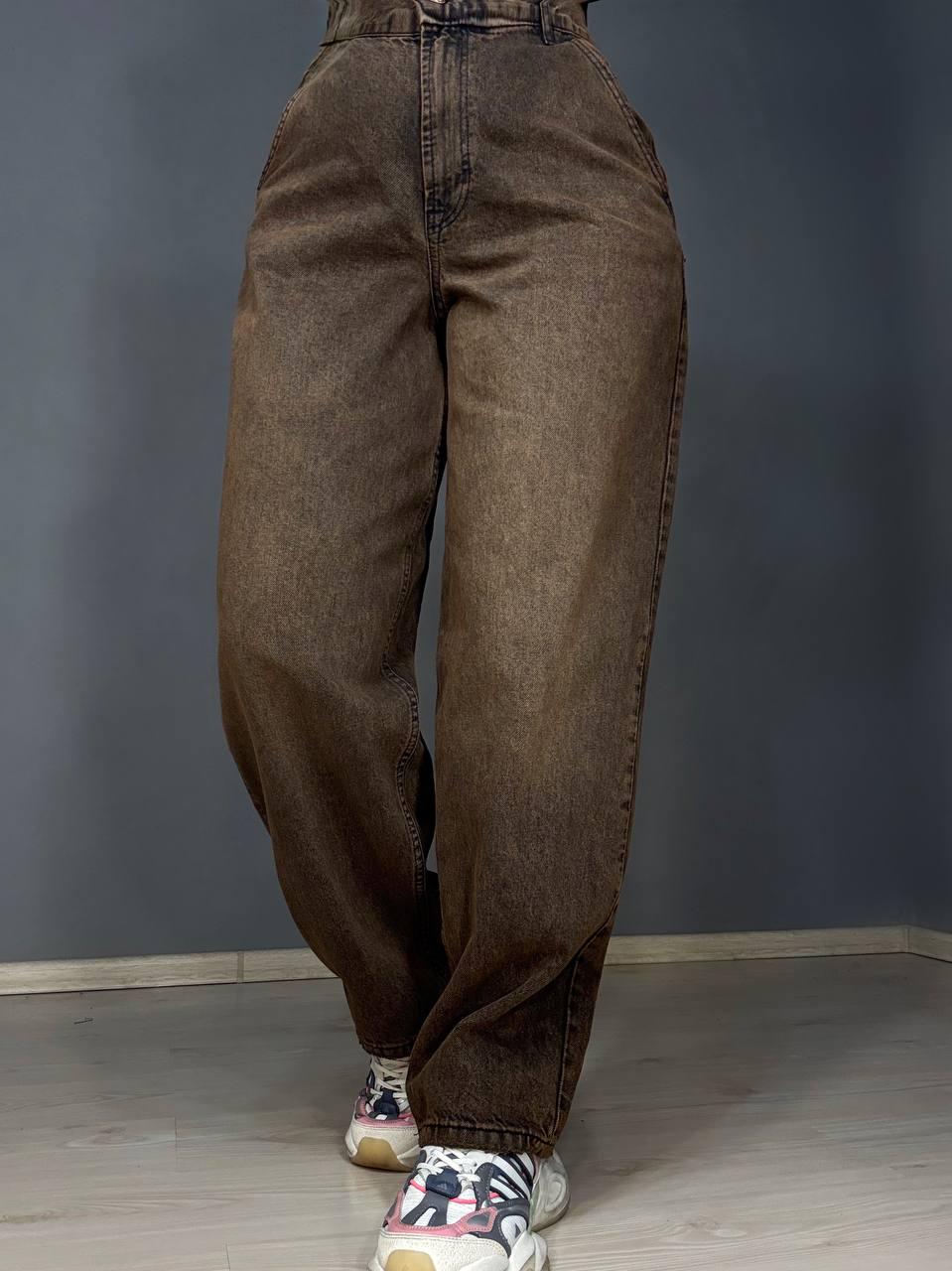 Джинсы женские ITS Basic 2952-4 skater fit с косыми карманами р. 38 Коричневый (5761) - фото 9