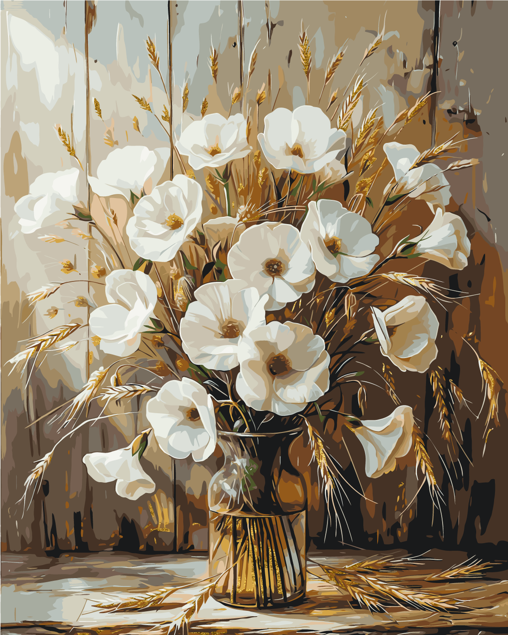 Картина за номерами ORIGAMI Букет маків з фарбами металік 40х50 см (LW30491)