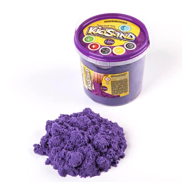 Песок кинетический Danko Toys KidSand от 3 лет 1200 г Фиолетовый (PZ-340-P-118)