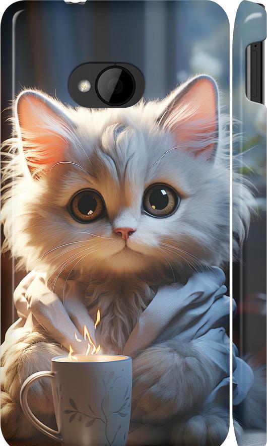 Чехол на HTC One M7 White cat (5646m-36-42517)