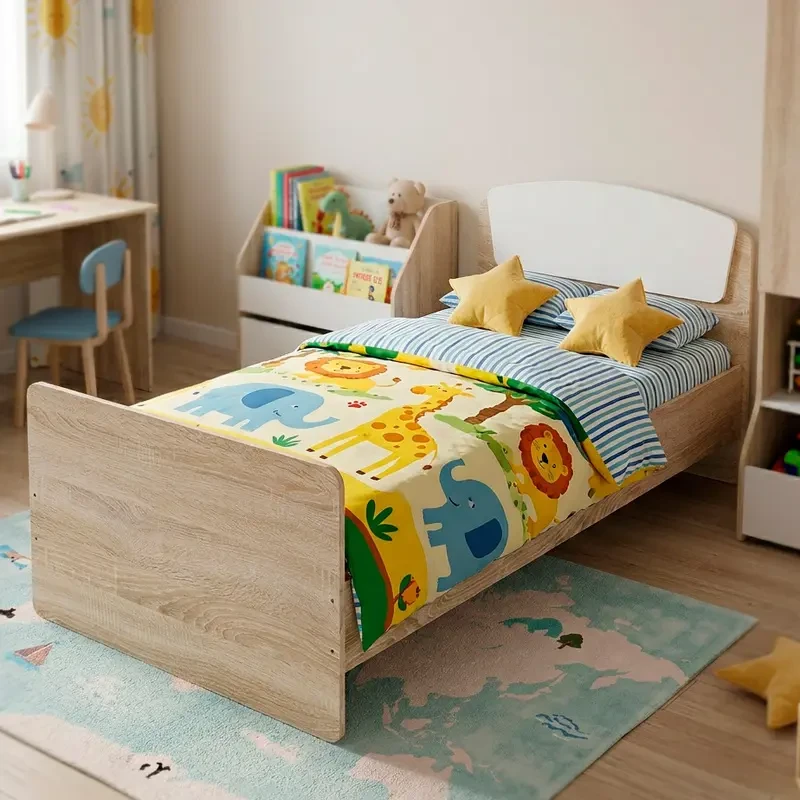 Ліжко Еверест Асторія-2 односпальне 80х190 см Дуб сонома/Білий (33092968)