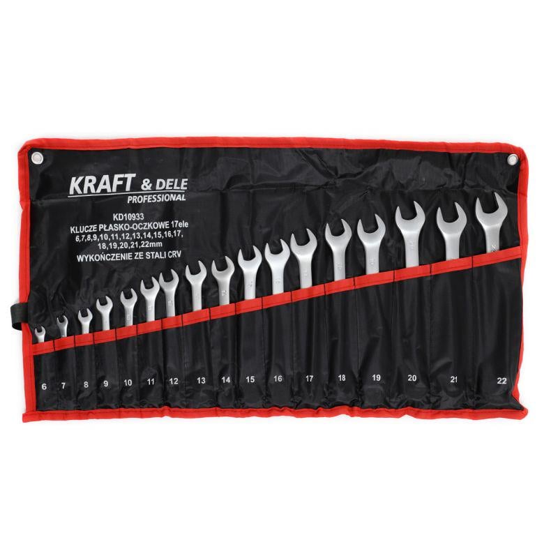 Ключи комбинированные из стали Kraft&Dele KD10933 6-22мм 17 шт.