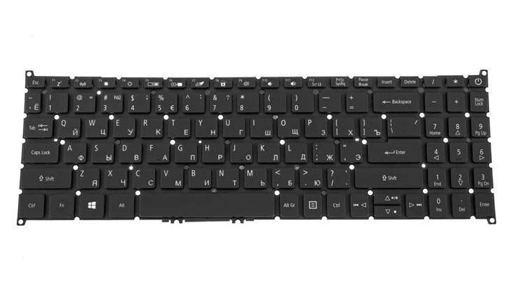 Клавиатура для ноутбука Acer TM P215-52 rus без фрейма/подсветка клавиш Black (163237)