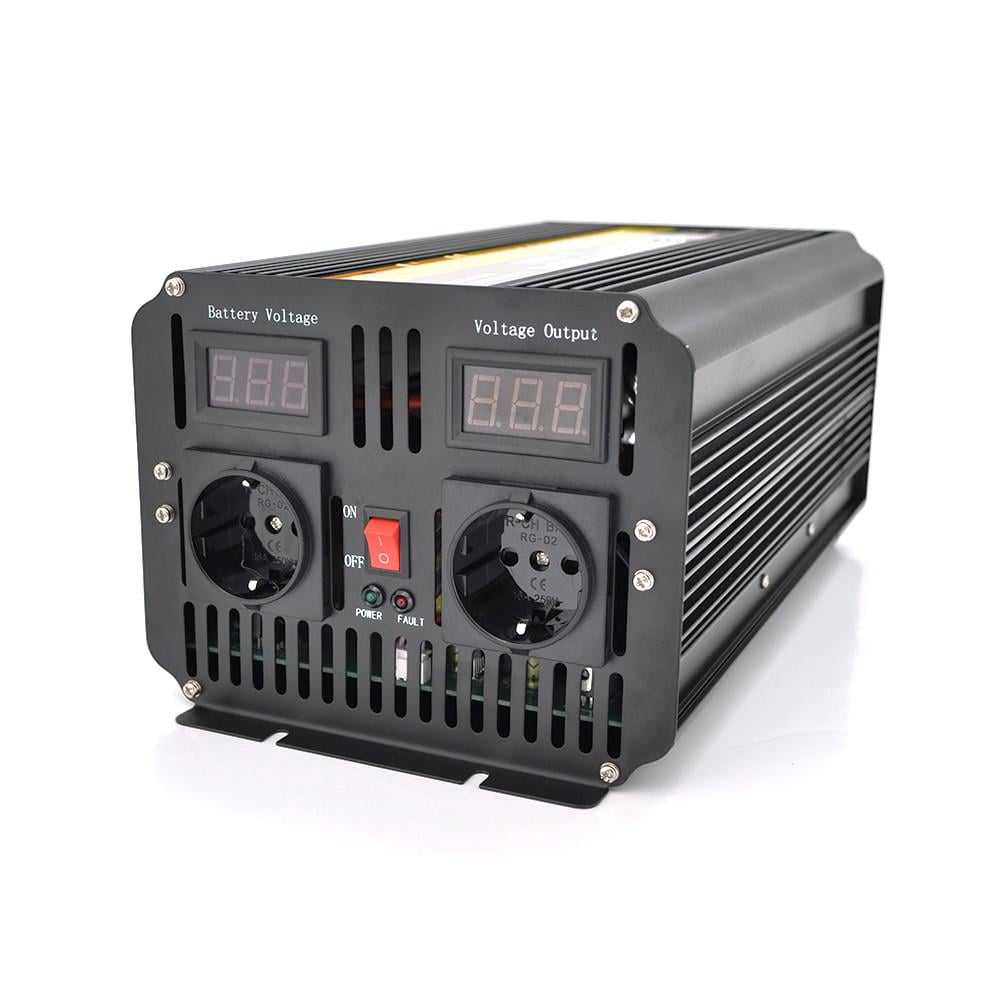 Инвертор напряжения POWERMASTER 24V/220V 2000W с модифицированной синусоидой 2 Shuko клеммы (DR010680)