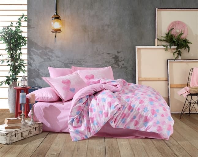 Комплект постельного белья Hobby Poplin Lavida 160x220/1x50x70 см Розовый