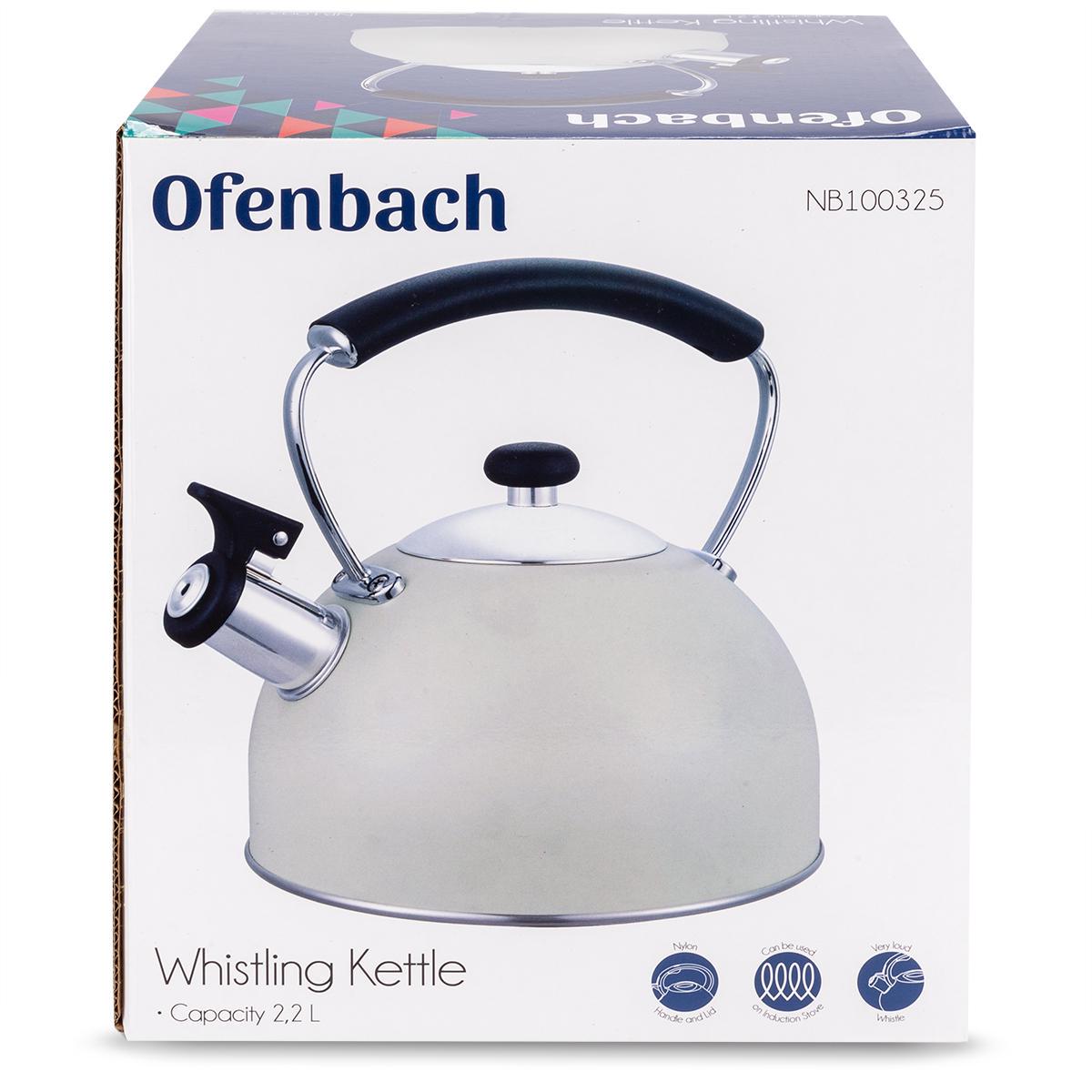 Чайник зі свистком та нейлоновою ручкою Ofenbach KM-100325 з нержавіючої сталі 2,2 л Білий (150-84-100325) - фото 4 Чайник зі свистком та нейлоновою ручкою Ofenbach KM-100325 з нержавіючої сталі 2,2 л Білий (150-84-100325) - фото 4