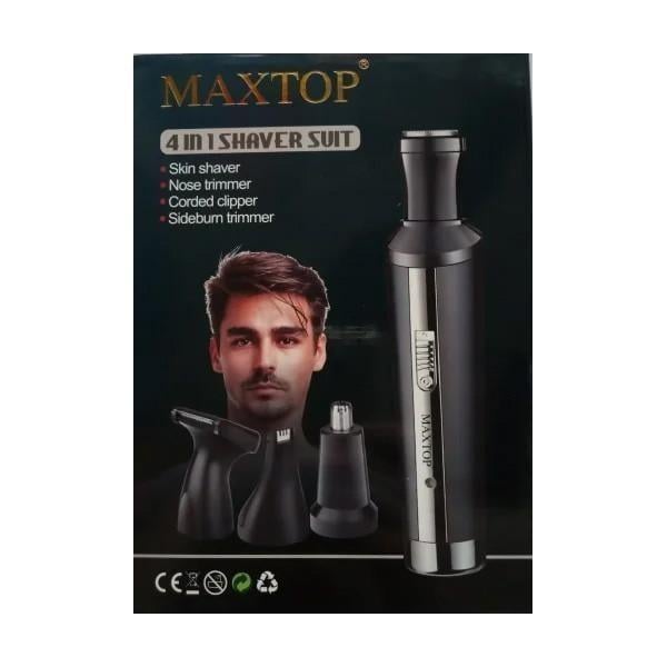 Триммер аккумуляторный Shaver Maxtop для стрижки волос и бороды с насадками Черный - фото 6