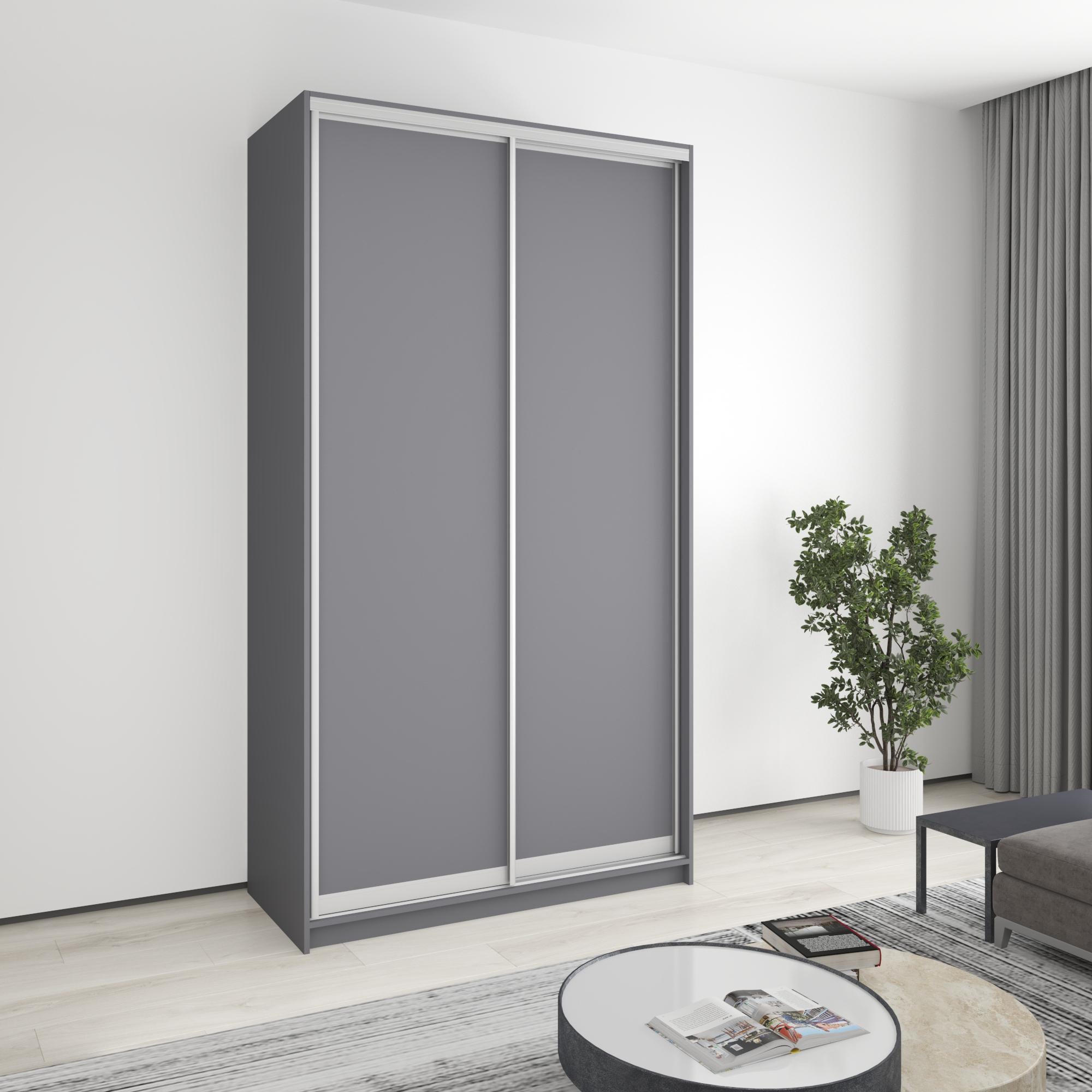 Шкаф-купе двухдверный MebelStar стандарт AL 2 ДСП 130x60x240 см Антрацит (MBS-3612) Шкаф-купе двухдверный MebelStar стандарт AL 2 ДСП 130x60x240 см Антрацит (MBS-3612)