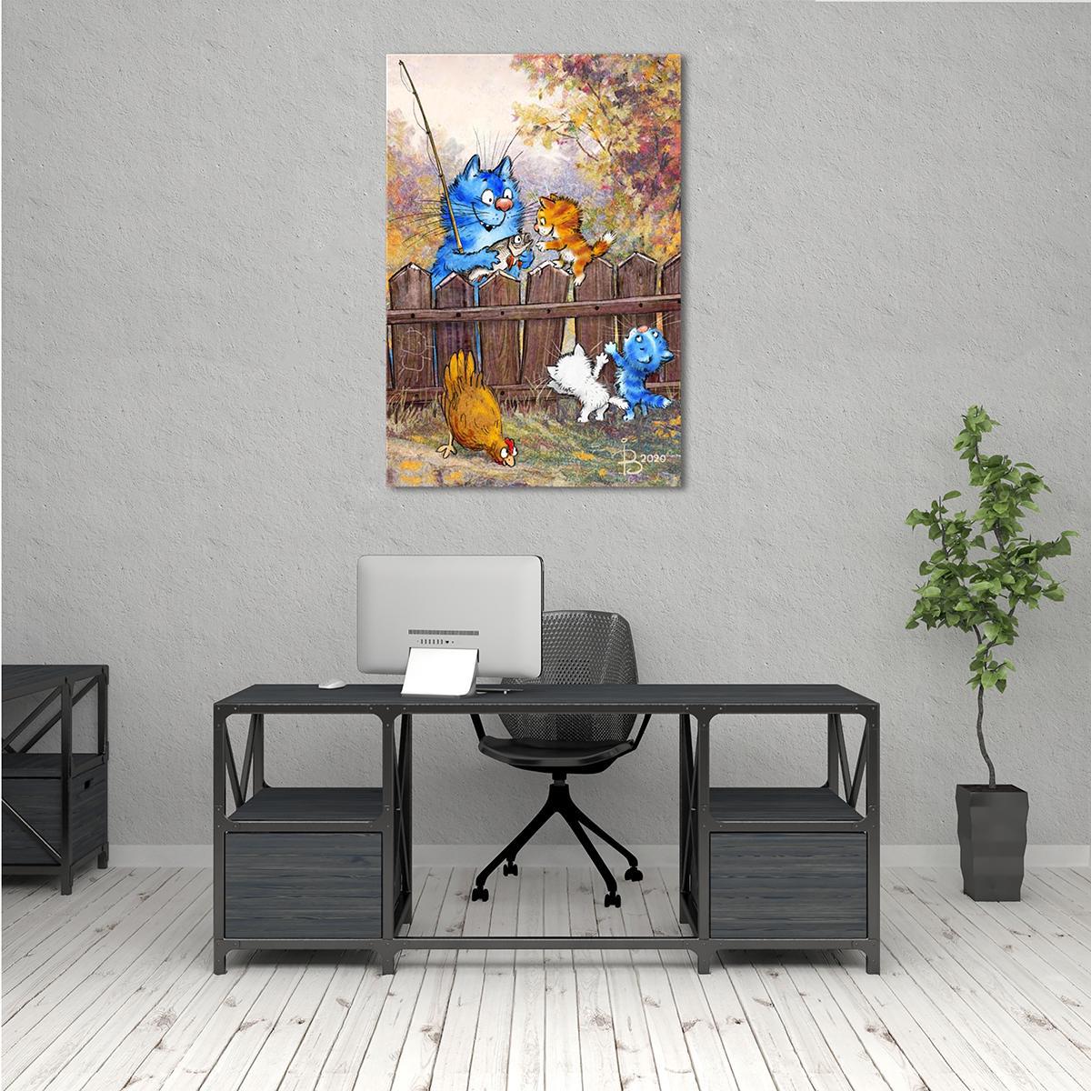 Модульная картина Знакомство с уловом 1 модуль 60x90 см (_rinaz_20201633012)