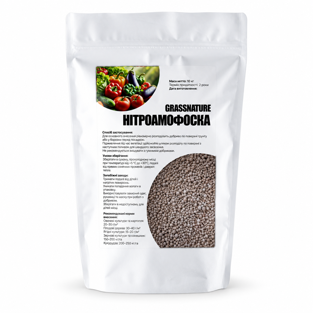 Удобрение минеральное комплексное GrassNature Нитроаммофоска NPK 16-16-16 10 кг (38470592)