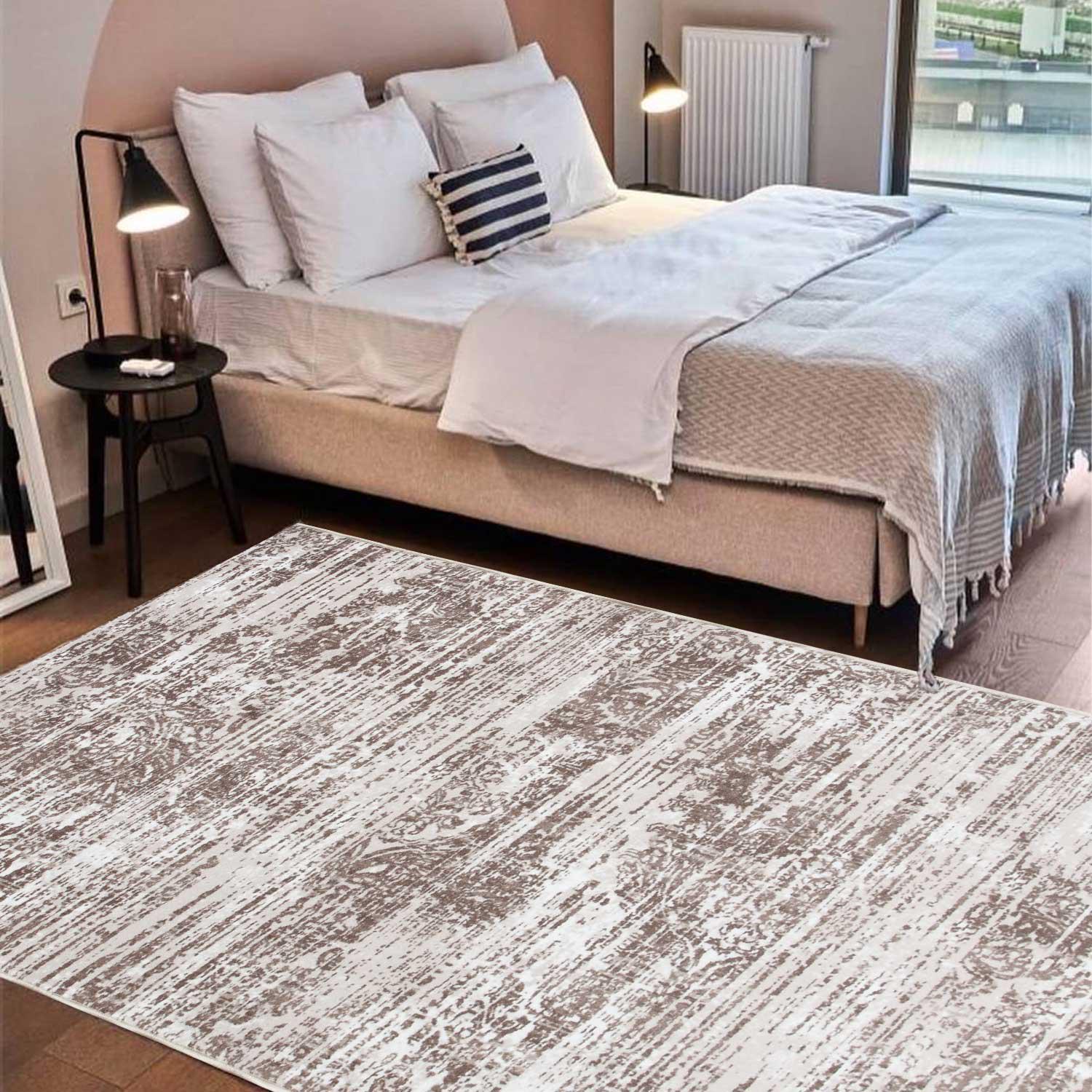 Доріжка килимова безворсова на гумовій основі Virtual ATHENS 22093670420-P3 1,2 м Бежевий (00-00018113) - фото 2