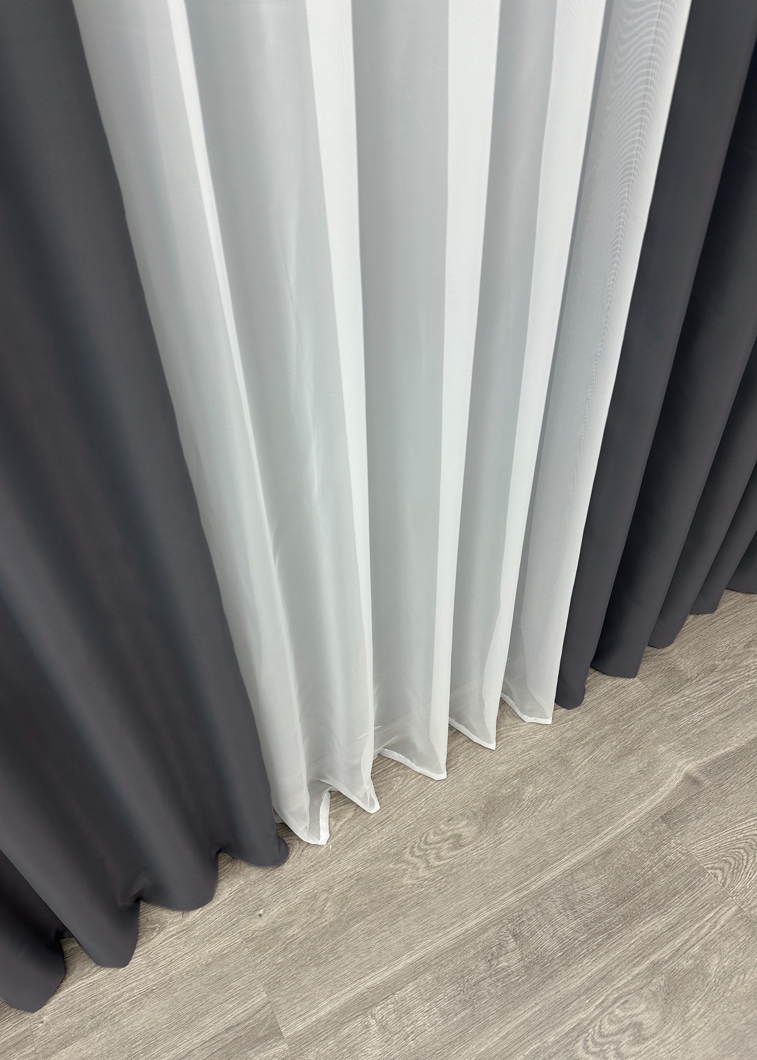 Комплект готовых штор VR-Textil Блэкаут Bagema Rvs №1241ш 150х295 см 2 шт. Темно-серый (33-0620) - фото 10