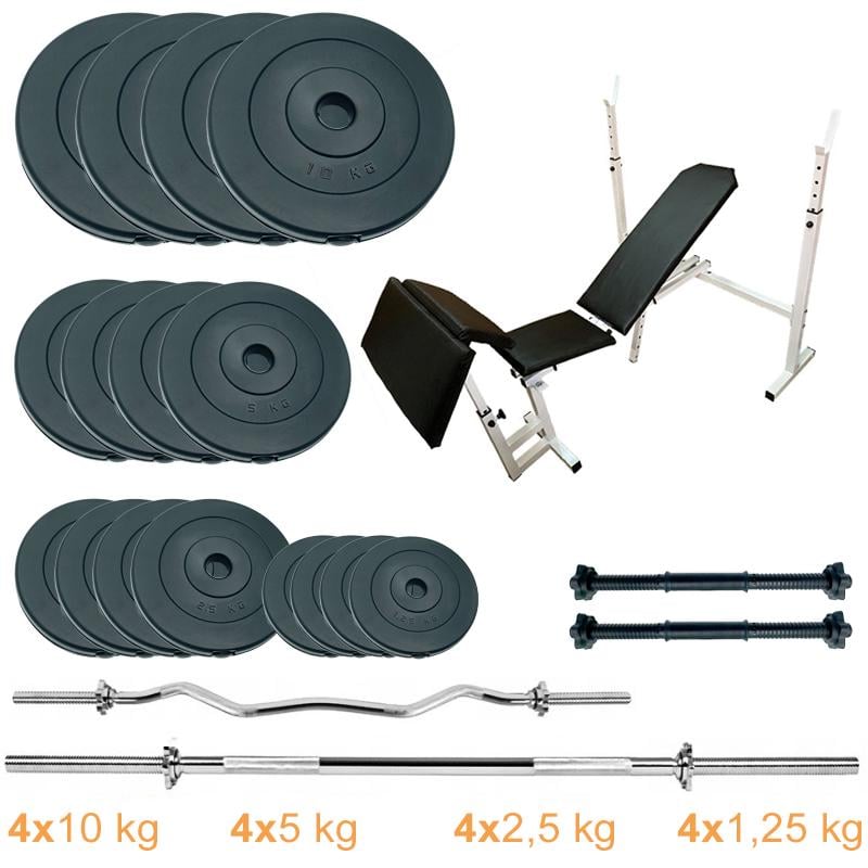 Лава для жима с набором штанг и гантелей Newt ProGym Scott Set Pro 90 кг (NE-SKM-PL-SCOT-90) - фото 7