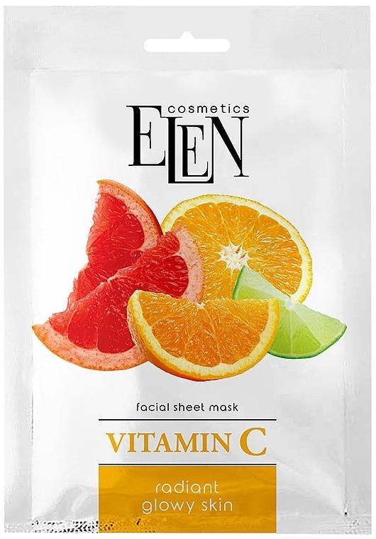 Маска тканинна для обличчя Elen Cosmetics Vitamin C 25 мл