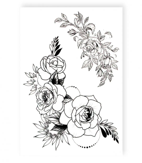 Временное тату Тройная роза TH-400 (KG-7147) Временное тату Тройная роза TH-400 (KG-7147)