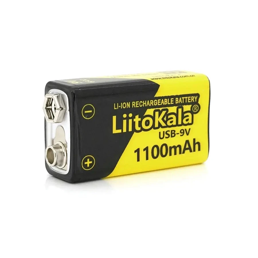 Батарейка акумуляторна LiitoKala 6f22 із зарядкою через USB Type-C 9V 1100 mAh (20800155) - фото 1